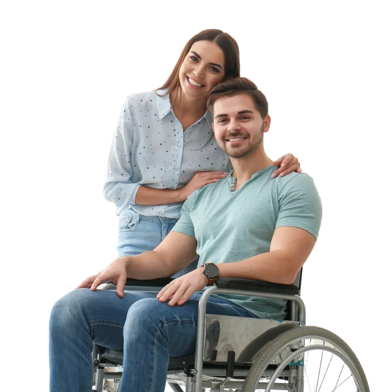 Young couple smiling warmly